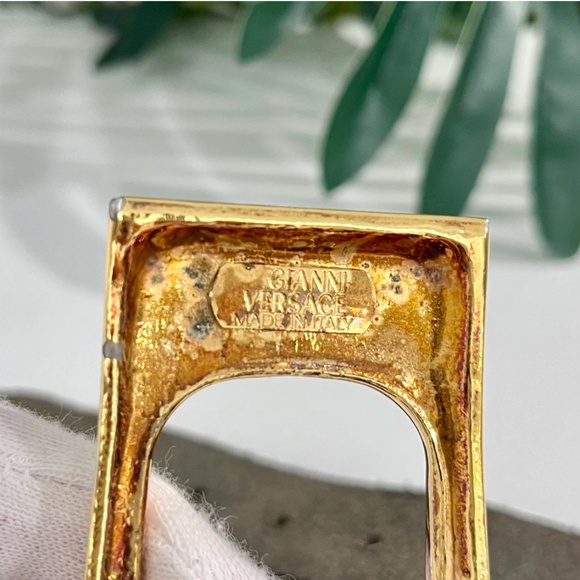 Vintage Gianni Versace Red & Gold Baroque Silk Belt with Medusa Medallions - Picture 8 of 8